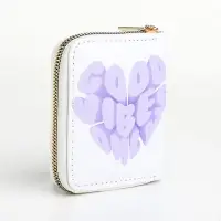 Кошелёк маленький Good vibes на молнии, белый