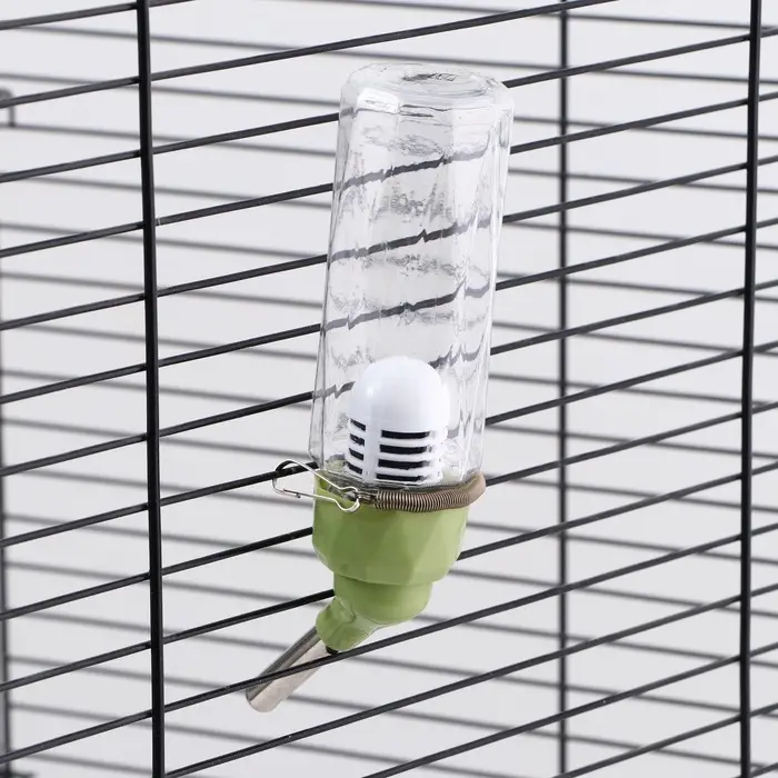 Поилка для грызунов, 80 мл, крепление-пружинка, зелёная