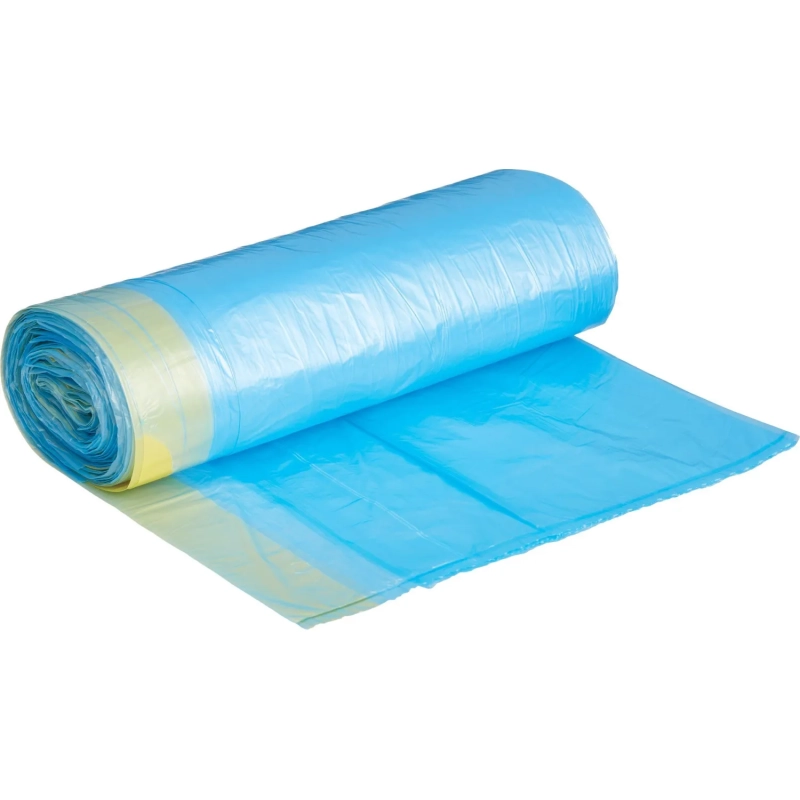 Мешки для мусора ПНД 60л 14мкм 20шт/рул синие 56x68см Гранит с зав-ми_СПБ