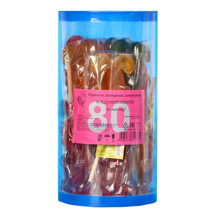 Карамель леденцовая &ldquo;Заяц&rdquo; ассорти, 80 г