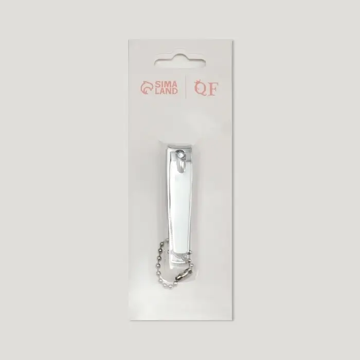 Кусачки книпсер маникюрные, с пилкой, 5.5 см, на блистере, с цепочкой