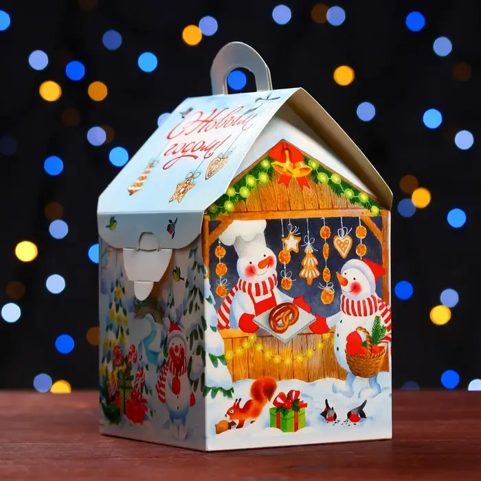 Подарочная коробка «Ярмарка» , домик 12×12×19 см