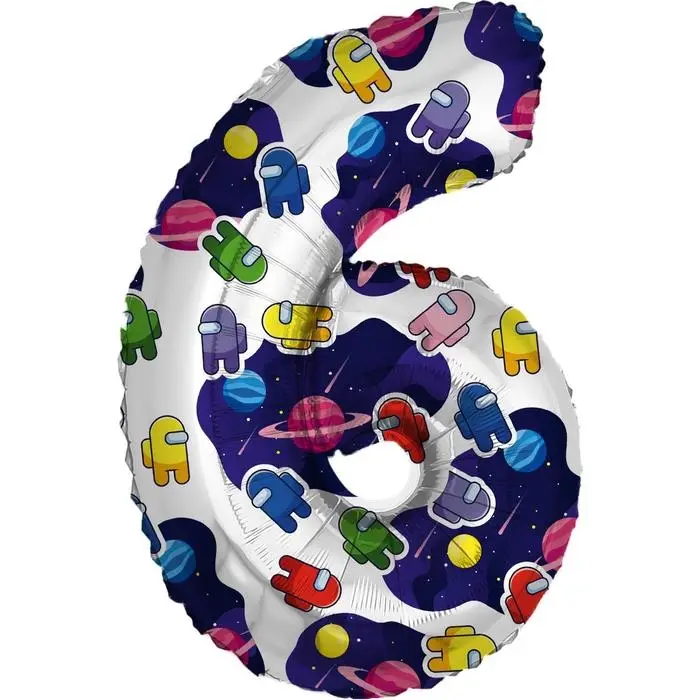 Воздушный шар фольгированный 32" &laquo;Космонавтики&raquo;, цифра 6