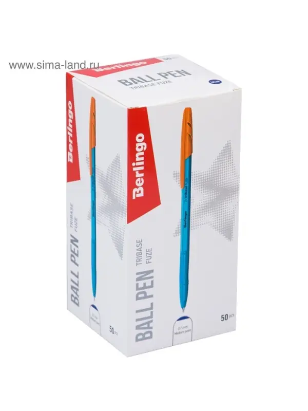 Ручка шариковая Berlingo. Tribase Fuze, синий стержень, узел 0.7 мм, МИКС