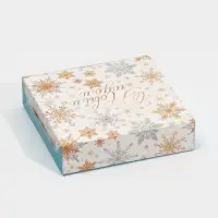 Коробка складная «Снежинки», 14 х 14 х 3.5 см