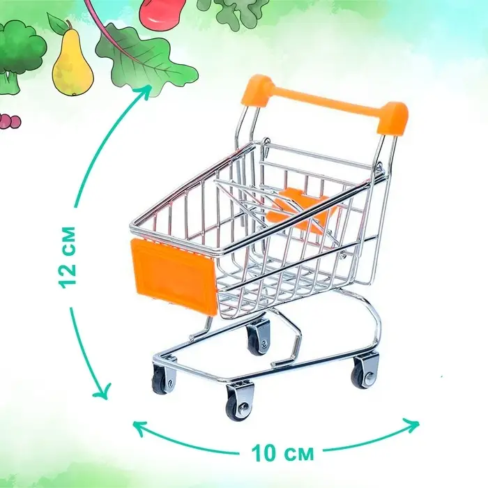 Игровой набор &laquo;Мини-магазин&raquo;, 2 предмета: корзинка, тележка