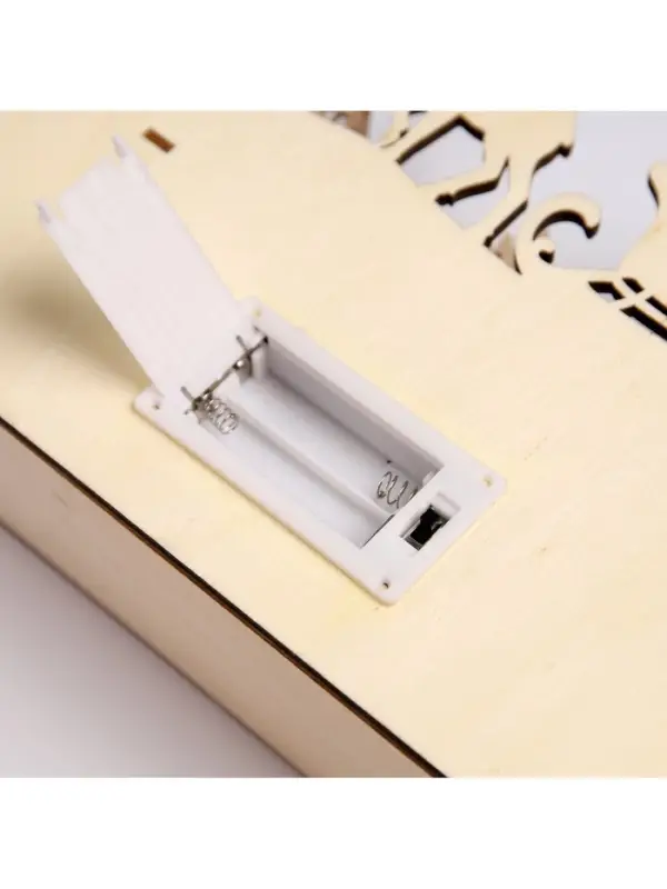 Светодиодная фигура &laquo;Новогодняя ночь&raquo; 24&times;17&times;6 см, дерево, от батареек AАAx2, свечение тёплое белое