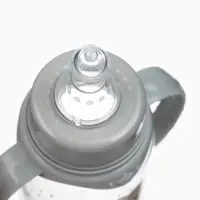 Бутылочка для кормления Крошка Я &laquo;Happy&raquo; с ручками, от 0 мес., 150 мл, цилиндр, серый