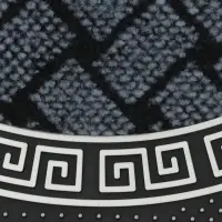 Коврик придверный полукруглый Доляна &laquo;Меандр&raquo;, 44&times;74 см, серебряный