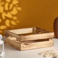 Подарочный ящик, 25&times;22&times;9 см, деревянный, обожжённое дерево