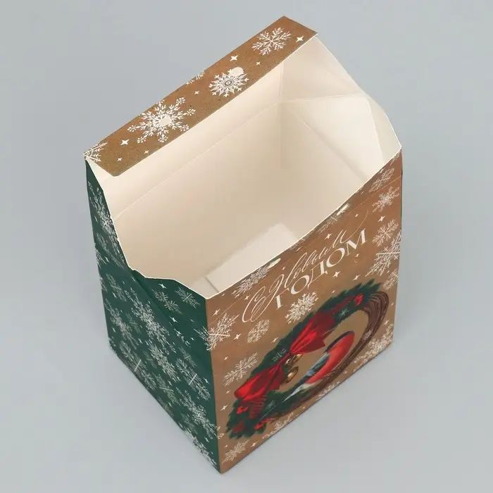 Упаковка для кондитерских изделий «С Новым годом», снегирь, 8 х 10 х 16 см, Новый год Упаковка для кондитерских изделий «С Новым годом», снегирь, 8 х 10 х 16 см, Новый год