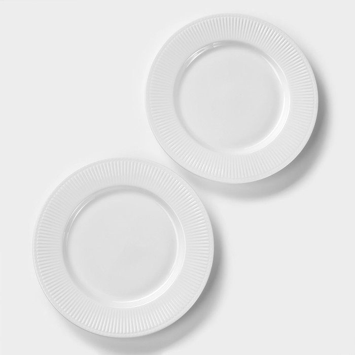 Набор фарфоровых тарелок Magistro Edne, 26,5&times;26,5&times;2,3 см, цвет белый