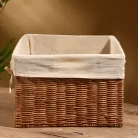 Корзинка прямоугольная с тканевым подкладом, 44×30×20 см, ротанг Корзинка прямоугольная с тканевым подкладом, 44×30×20 см, ротанг
