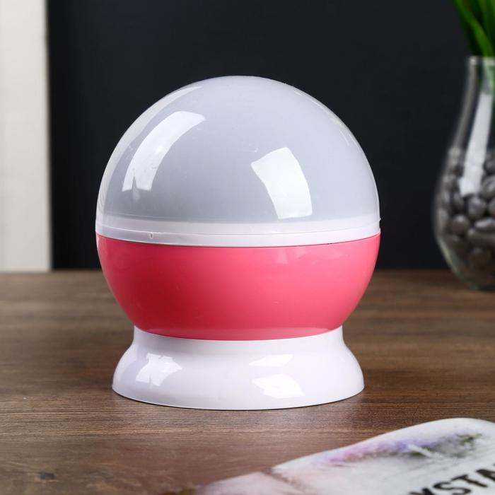 Ночник-проектор  Ночник-проектор "Звёздное небо", вращение, (4ААА или USB) розовый 12*10 см RISALUX