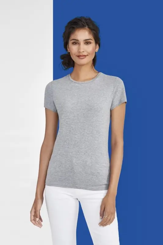 Футболка женская Miss 150 серый меланж, размер XXL