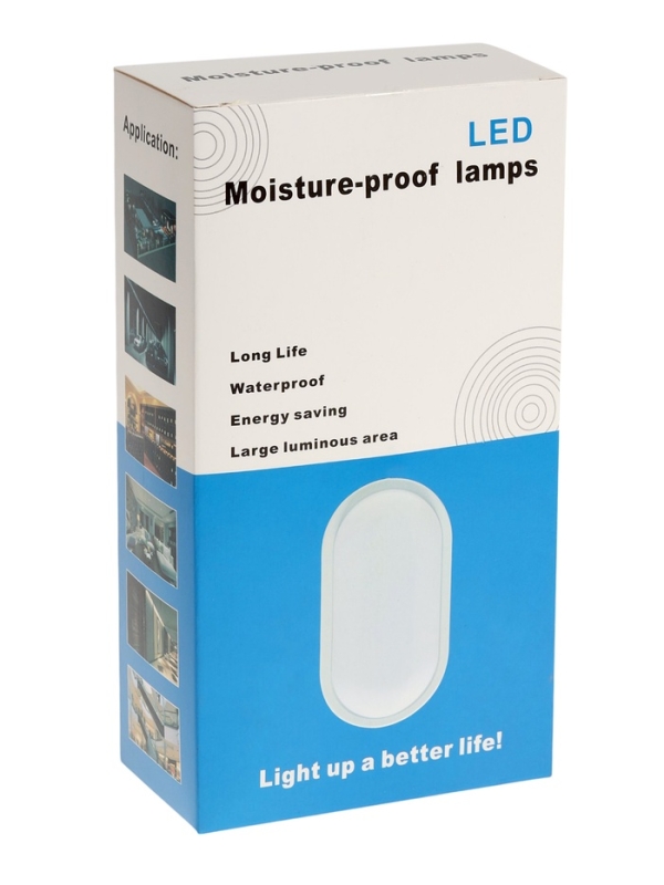 Светильник светодиодный с датичком движения, 15 Вт, IP54, 4000K, 220 В, овал