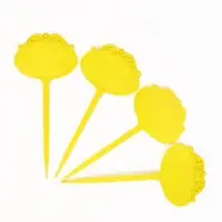 Таблички садовые для маркировки, фигурные, 15 см, набор 20 шт., пластик, жёлтые, Greengo