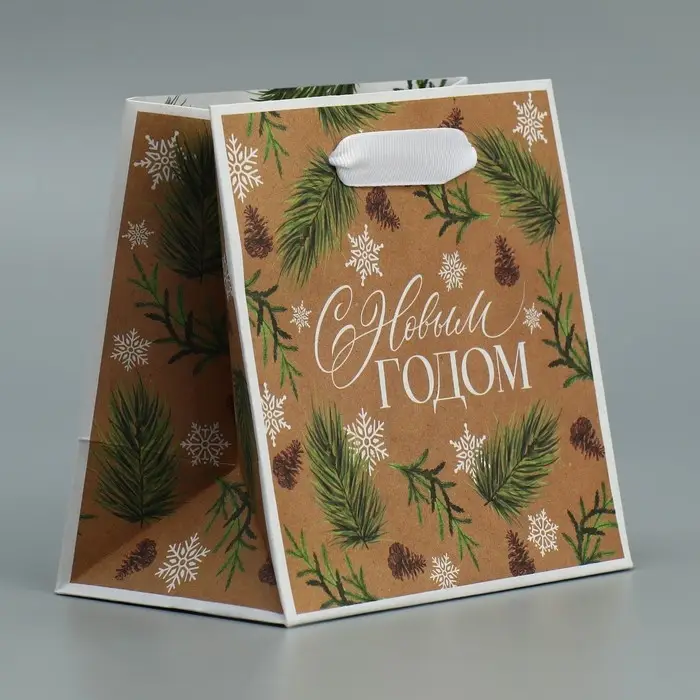 Пакет подарочный новогодний крафтовый квадратный «Сказка», 14 х 14 х 9 см Пакет подарочный новогодний крафтовый квадратный «Сказка», 14 х 14 х 9 см