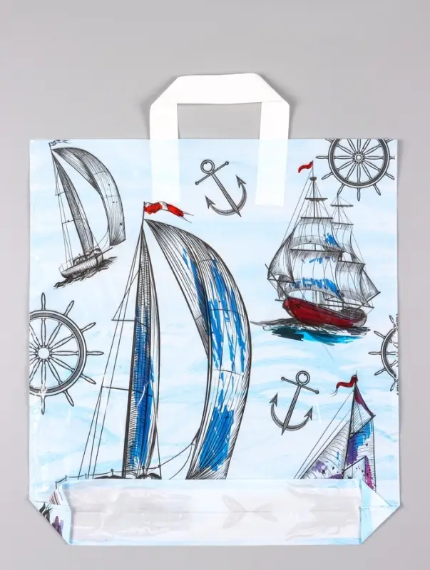 Пакет &laquo;Парус&raquo;, полиэтиленовый с петлевой ручкой, 38&times;42 + 3 см, 37 мкм