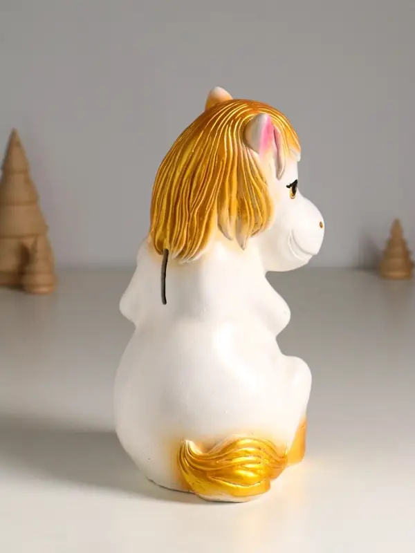 Копилка Копилка "Лошадь с сердцем" 23 см, белый с золотом