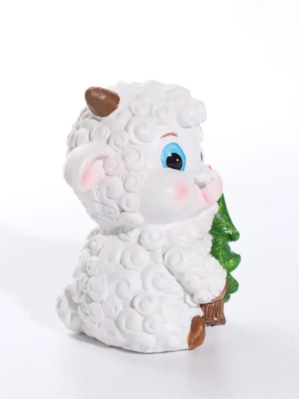 Фигурка полистоун &laquo;Бараш - кудряш с ёлочкой&raquo; 8&times;6&times;8.5 см