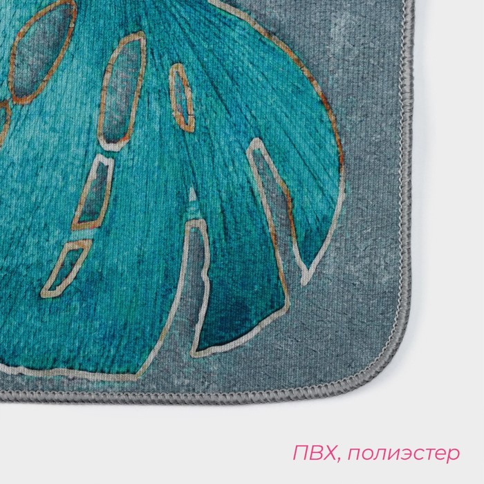 Коврики для ванной и туалета Доляна «Тропический», 3 шт: 50×80 см, 50×40 см, 40×43 см