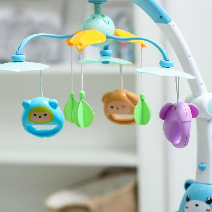 Мобиль музыкальный на кроватку «Мишка. Зоопарк», проектор, пульт, цвет МИКС Мобиль музыкальный на кроватку «Мишка. Зоопарк», проектор, пульт, цвет МИКС