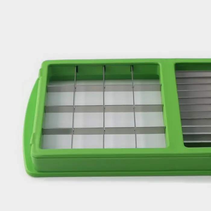 Овощерезка универсальная Доляна &laquo;Фреш Флеш&raquo;, 7 насадок, овощечистка, мерный контейнер, 27&times;10&times;12 см, зелёная, белая