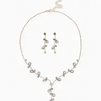 Набор 2 предмета: серьги, колье &laquo;Изумление&raquo;, цветение, белый в золоте, 42 см