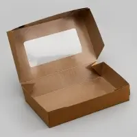 Контейнер навынос, с окном, крафт, 20&times;12&times;4 см