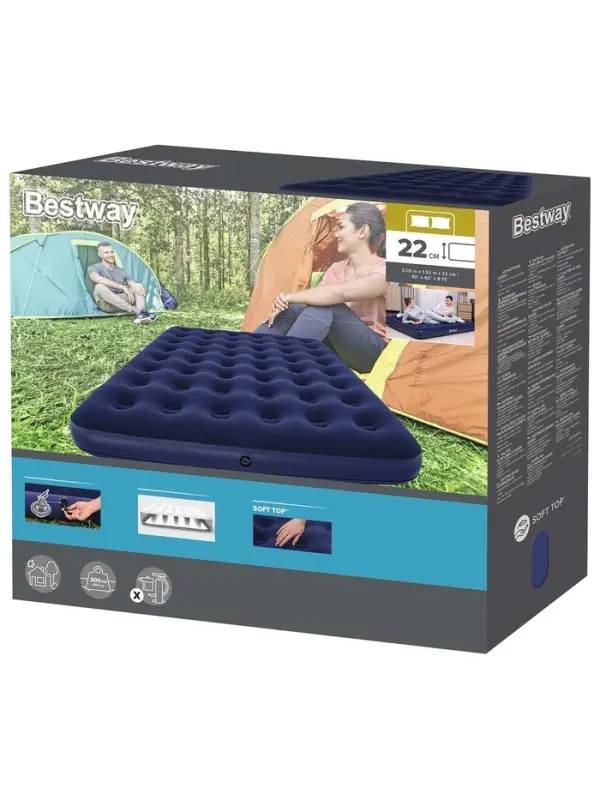 Матрас надувной Pavillo, 203×152×22 см, двуспальный, 67003 Bestway Матрас надувной Pavillo, 203×152×22 см, двуспальный, 67003 Bestway