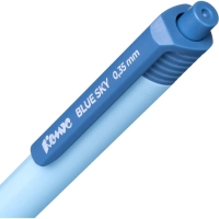 Ручка шариковая автомат. Комус Blue Sky, д.ш. 0,5 мм, гол.корп, манж, синяя