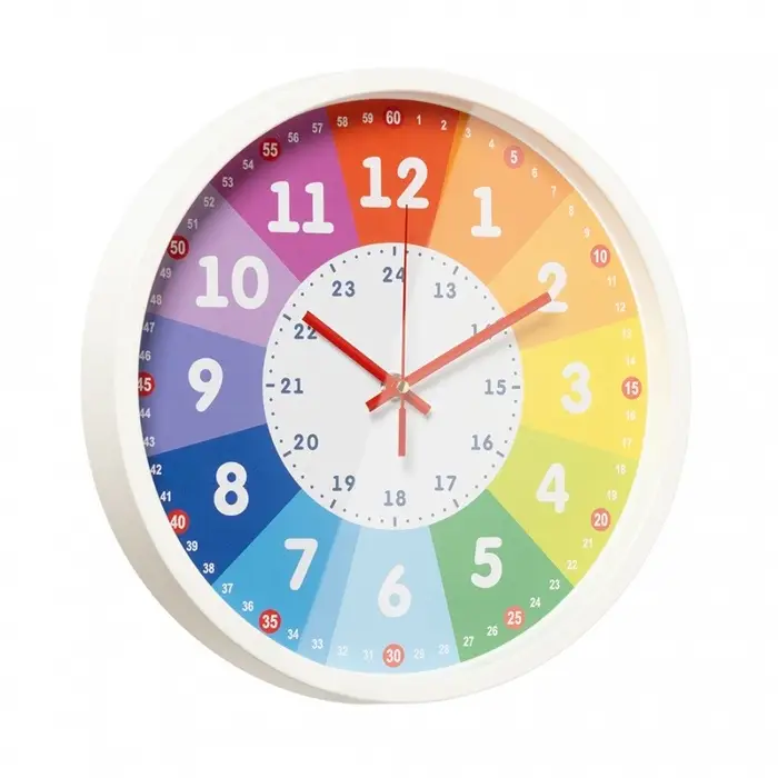 Часы настенные  Часы настенные "Обучающие 2",  детские, плавный ход, d-30 см, белые