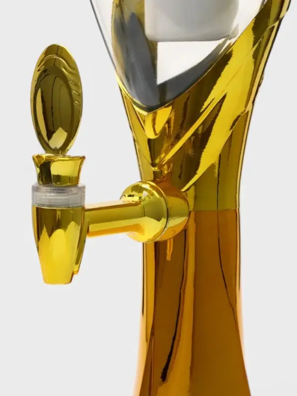 Башня пивная &laquo;Шар&raquo;, колба 3 л, ёмкость для льда, подсветка, пластик, золотистая