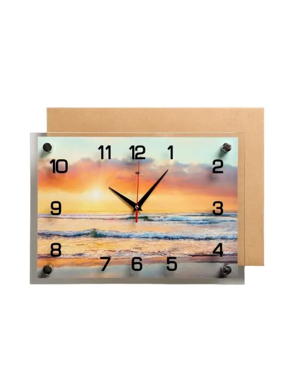 Часы настенные интерьерные &laquo;Морской рассвет&raquo;, бесшумные, плавный ход, 25&times;35 см