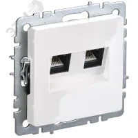 BRITE Розетка компьютерная двойная кат.5E RJ45 РК10-2-БрБ белый