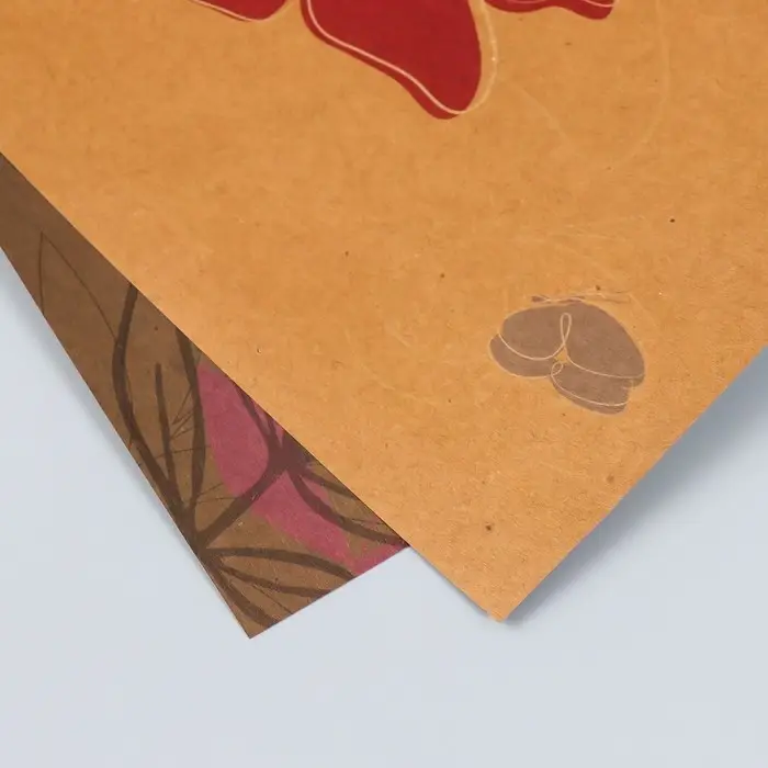 Бумага для скрапбукинга двусторонняя "Цветы и листья крафт" плотность 180 гр 30,5х32 см