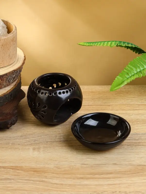 Аромалампа "Магнолия" керамика, цв. тёмно-коричневый, 10х10х9 см