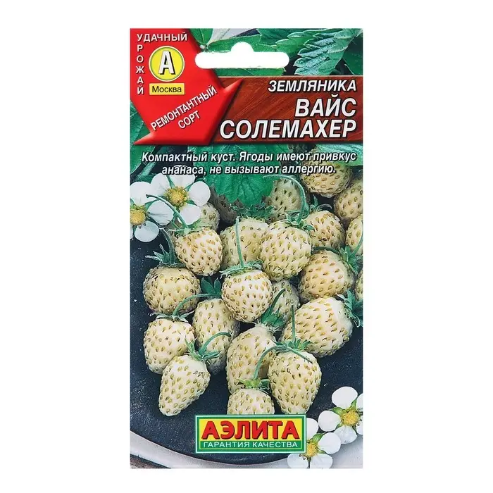 Семена Земляника Вайс Солемахер (белая) Ц/П 0,03г Семена Земляника Вайс Солемахер (белая) Ц/П 0,03г