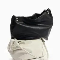 Сумка - мешок женская TEXTURA, на молнии, 36&times;10&times;28 см, чёрная