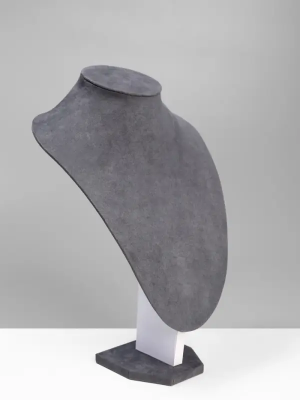 Бюст для украшений QF, 20&times;8&times;29 см, h=29 см, флок, серый графит