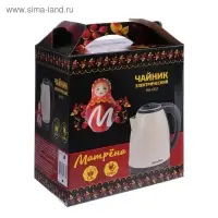 Чайник электрический &laquo;Матрёна&raquo; MA-002, металл, 1.8 л, 1500 Вт, бежевый