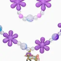 Набор детский "Выбражулька" 2 пред-а: бусы, браслет, единорог, фиолетовый