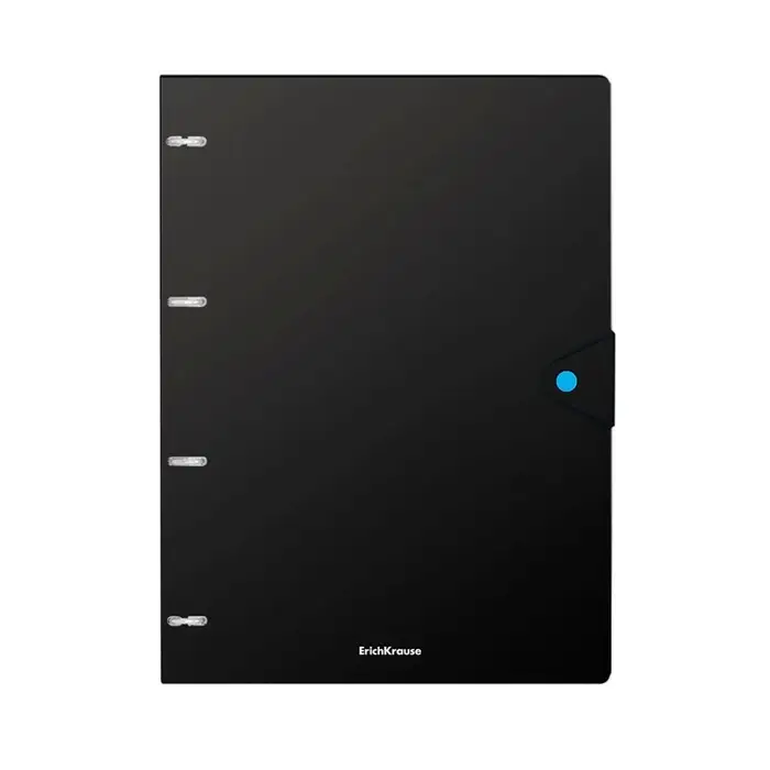 Тетрадь на кольцах ErichKrause Accent А4, 80 листов, в клетку, пластиковая обложка, на кнопке, 100% белизна, блок офсет, МИКС