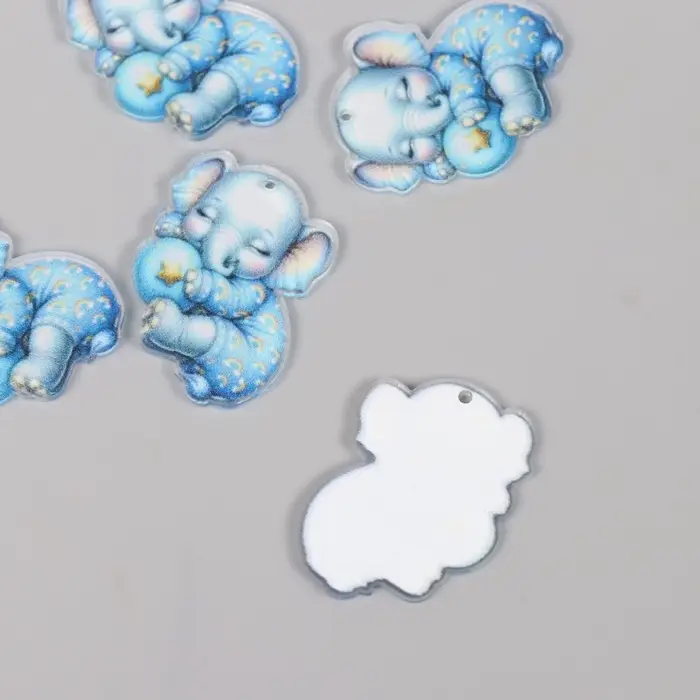 Декор для творчества акрил Декор для творчества акрил "Слонёнок в пижамке сладко спит" 2,5х3,4х0,2 см