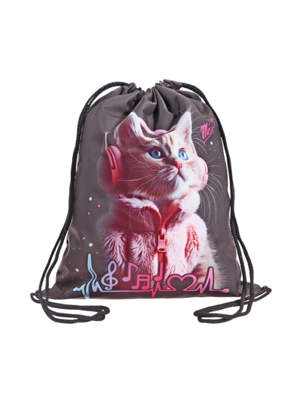 Мешок для обуви, 435×360 мм, Stavia (плотность 600D) «Котик в наушниках» Мешок для обуви, 435×360 мм, Stavia (плотность 600D) «Котик в наушниках»