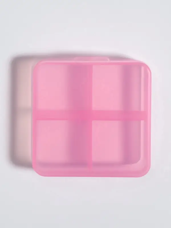 Таблетница, 6.5&times;6.5&times;2.5 см, 4 секции, цвет розовый