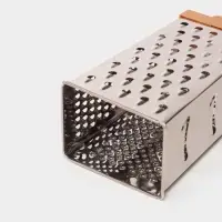 Тёрка четырёхгранная Доляна &laquo;Деревушка&raquo;, 24.5&times;10.5 см, нержавеющая сталь, коричневая