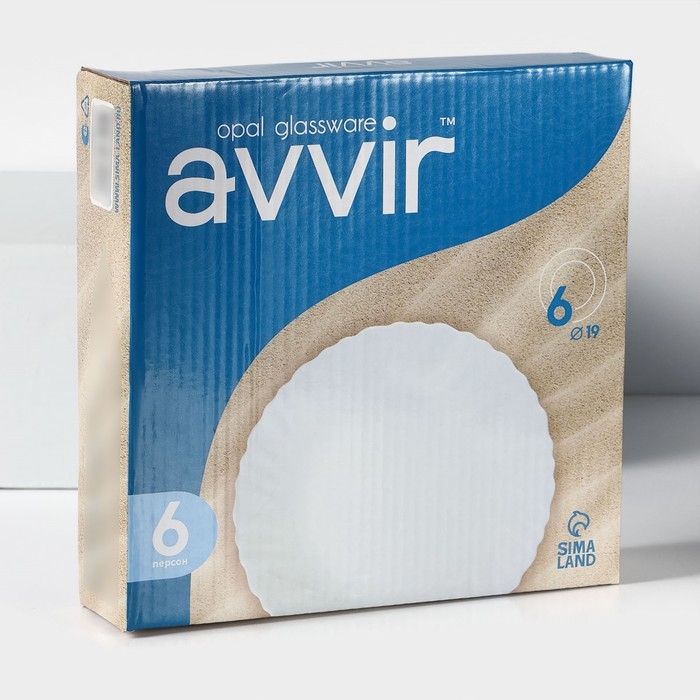 Набор десертных тарелок «Дива», d=19 см, 6 шт, стеклокерамика, цвет белый Набор десертных тарелок «Дива», d=19 см, 6 шт, стеклокерамика, цвет белый