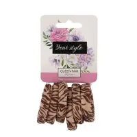 Резинки для волос &laquo;Спорт принт&raquo;, набор 6 шт., полосы, 3.5 см, коричневые